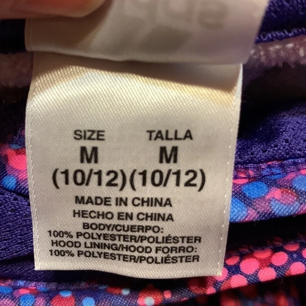 Adidas Euphoric hoodie with pink and purple dots Size Medium - 10 / 12